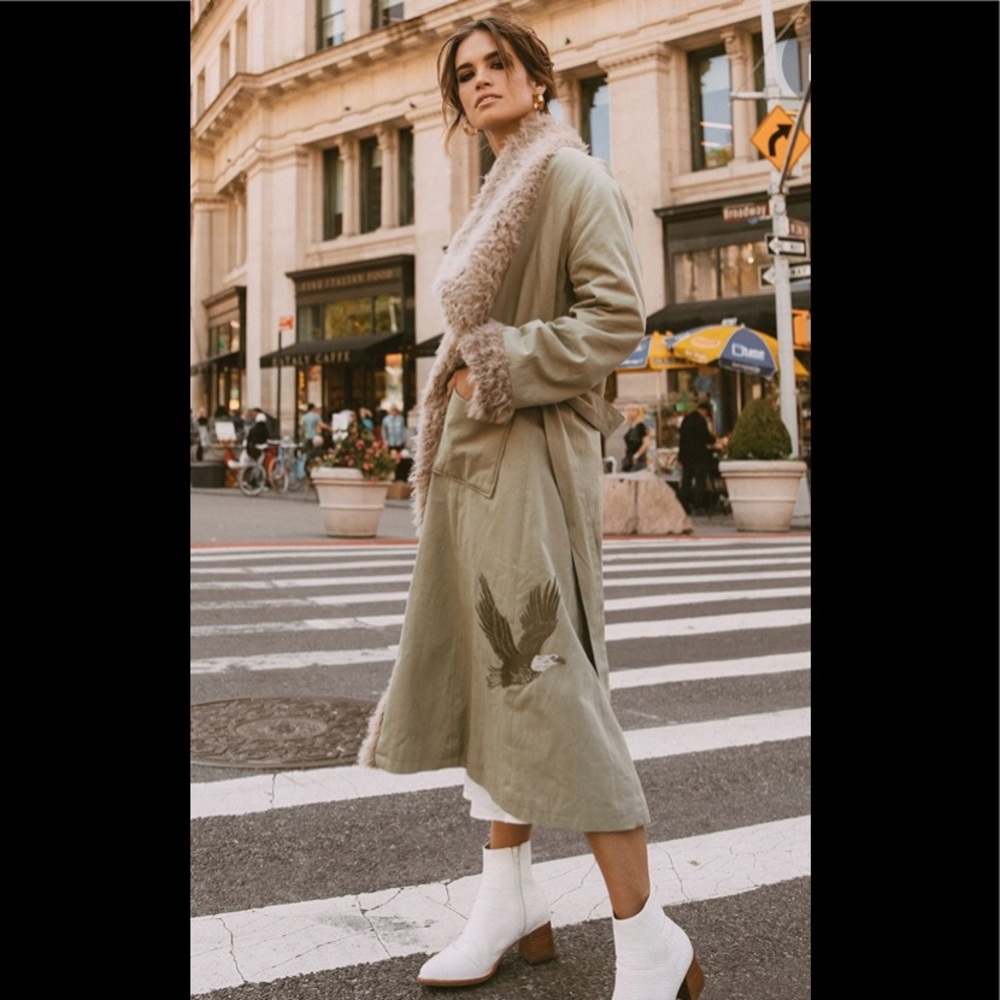 Spell Eagle back overcoat sz M/L